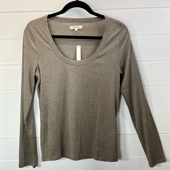 MADEWELL Tops - MADEWELL Shirt Top NWT Womens Fitted V-Neck Ribbed Large Capsule Wardrobe